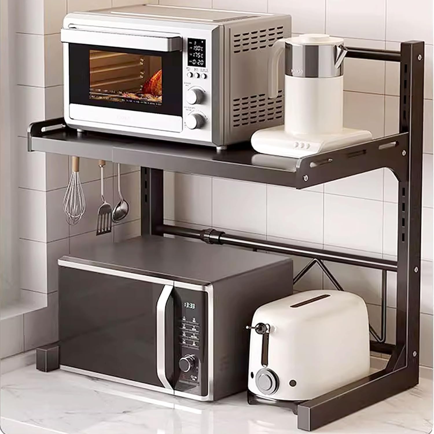 Amazon.co.jp: ZMZZZX レンジラック キッチンラック 2段式 幅は41~60cm