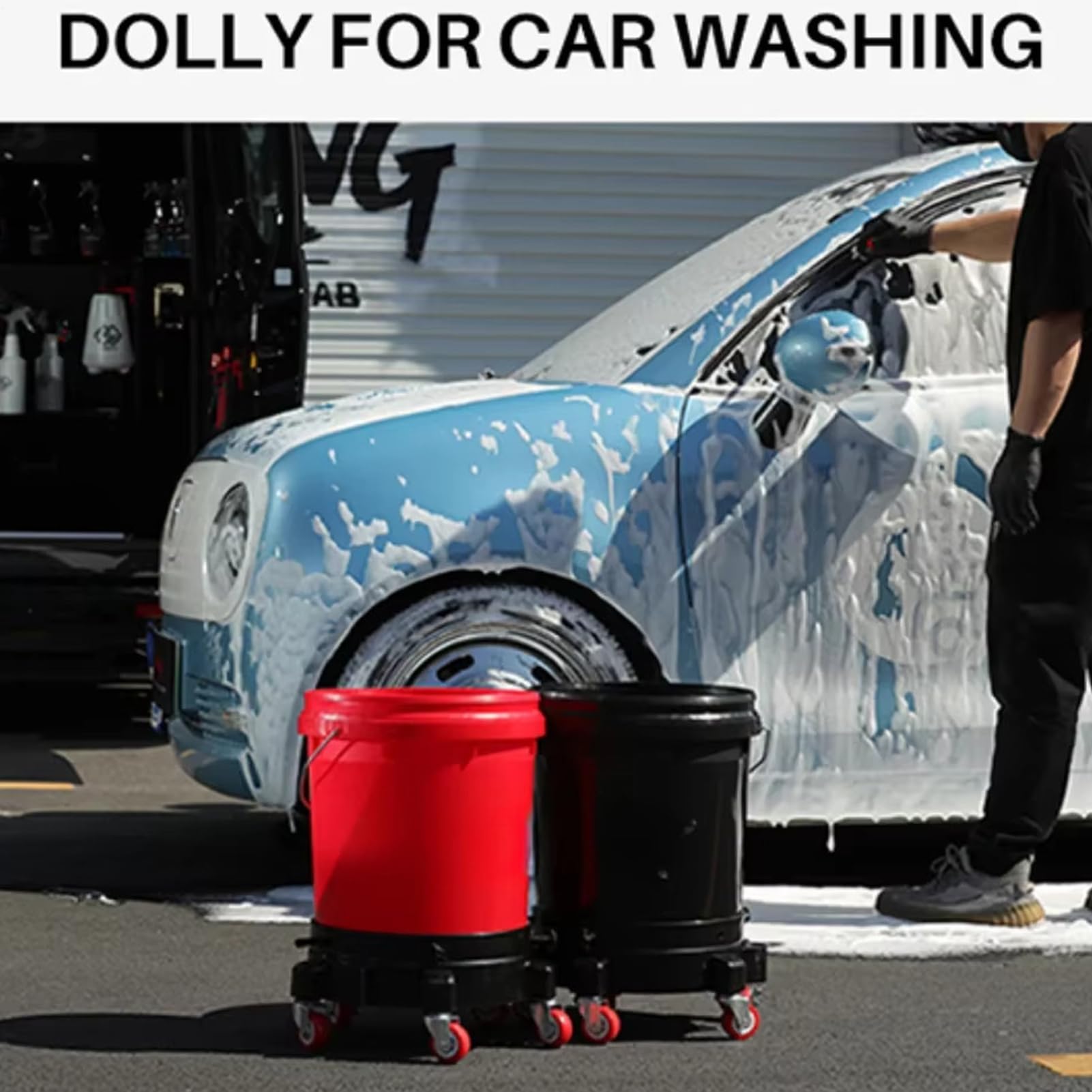 5nBucket DollyMultifunktionaler Wagen mit Rädern, ideal für Fett, Lebensmittelservice und Transportzubehör