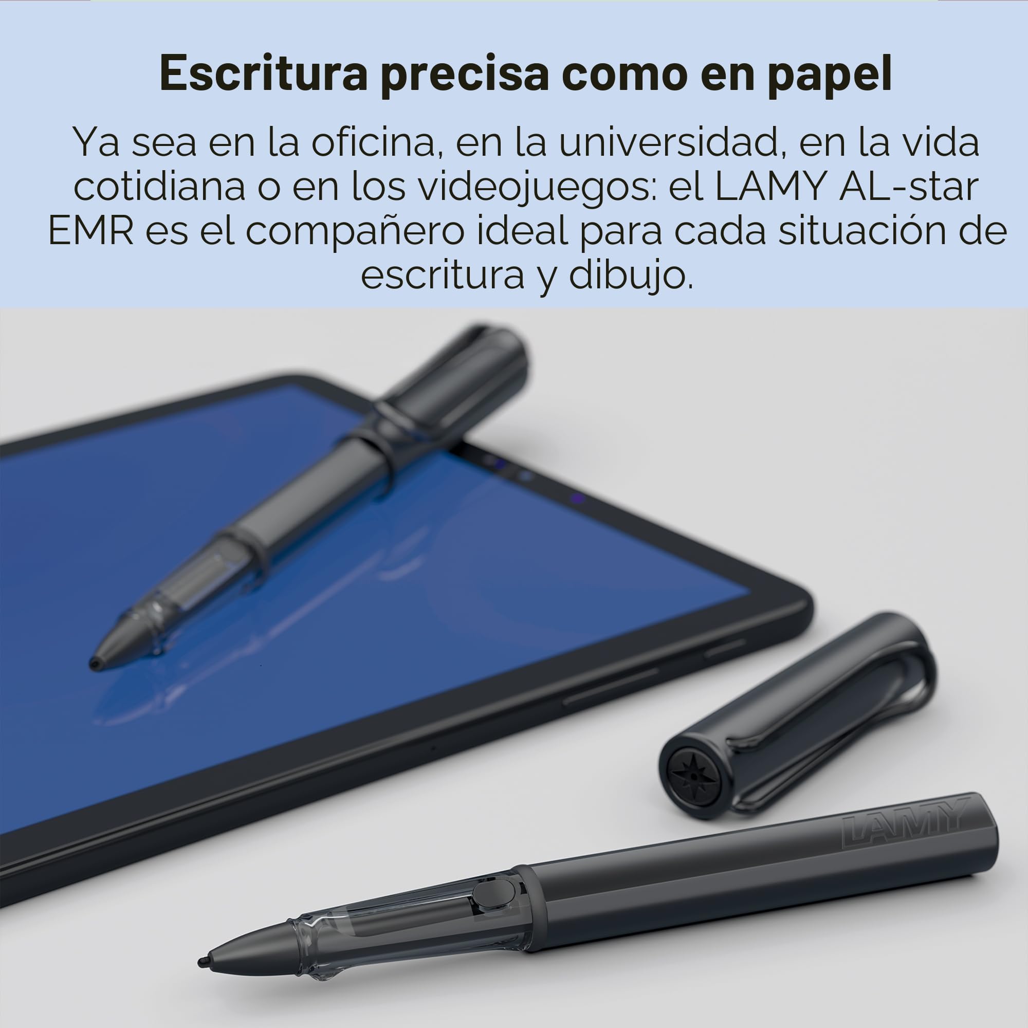 Lamy AL-star EMR black (punta PC/EL) - Lápiz stylus para muchos dispositivos Android - con empuñadura ergonómica - escritura y dibujo precisos en soportes digitales - con botón de función