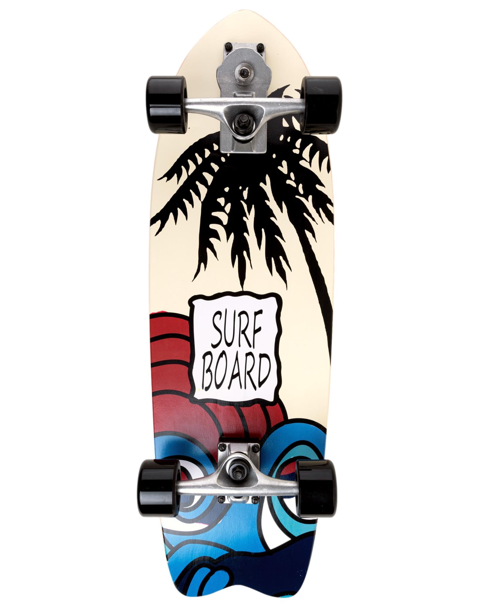 Surfskate Surf Board - Seething | Ideal para Surf Urbano | 29"x10" Tabla de Arce | Ejes S7 | Ruedas 65x43mm 78A | Rodamientos ABEC-5 | Completo y Listo para Usar, Incluye Llave T