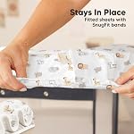 2-Pack Pack and Play Sheets, Waterproof Mini Crib Sheets Fitted - Organic Cotton Pack N Play Sheets for Graco Pack and Play Mattress, Playard Baby Crib Sheets, Neutral for Boy,Girl,Toddler (KeaSafari)