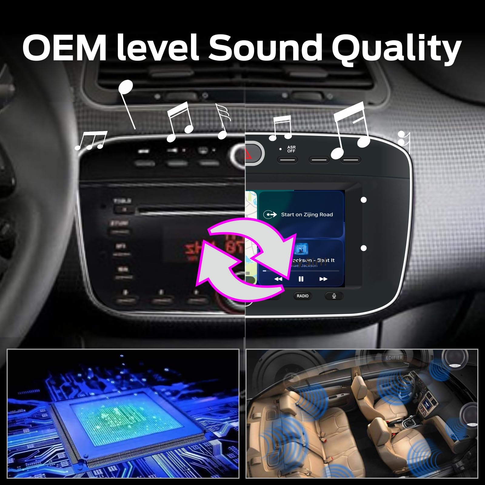 Autoradio Linux per Fiat Punto(2010-2016) Linea(2012-2015) con CarPlay Wireless e Android Auto, avvio in 2 secondi, comandi fisici tramite manopola, audio di livello OEM, installazione Plug & Play
