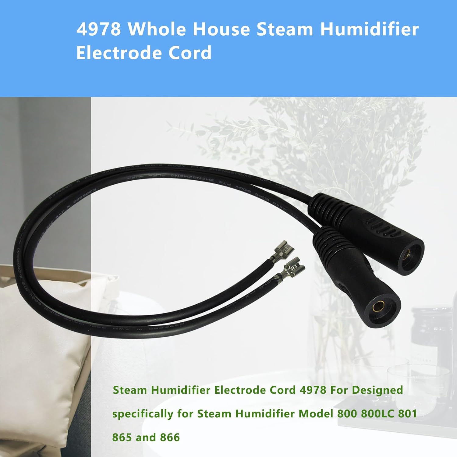 4978 Whole House Steam Humidifier Electrode Cord (Pack of 2) | for Aprilaire Replacement Part 4978 Electrode Wires Compatible with Steam Humidifier Models: 800 800LC 801 865 866
