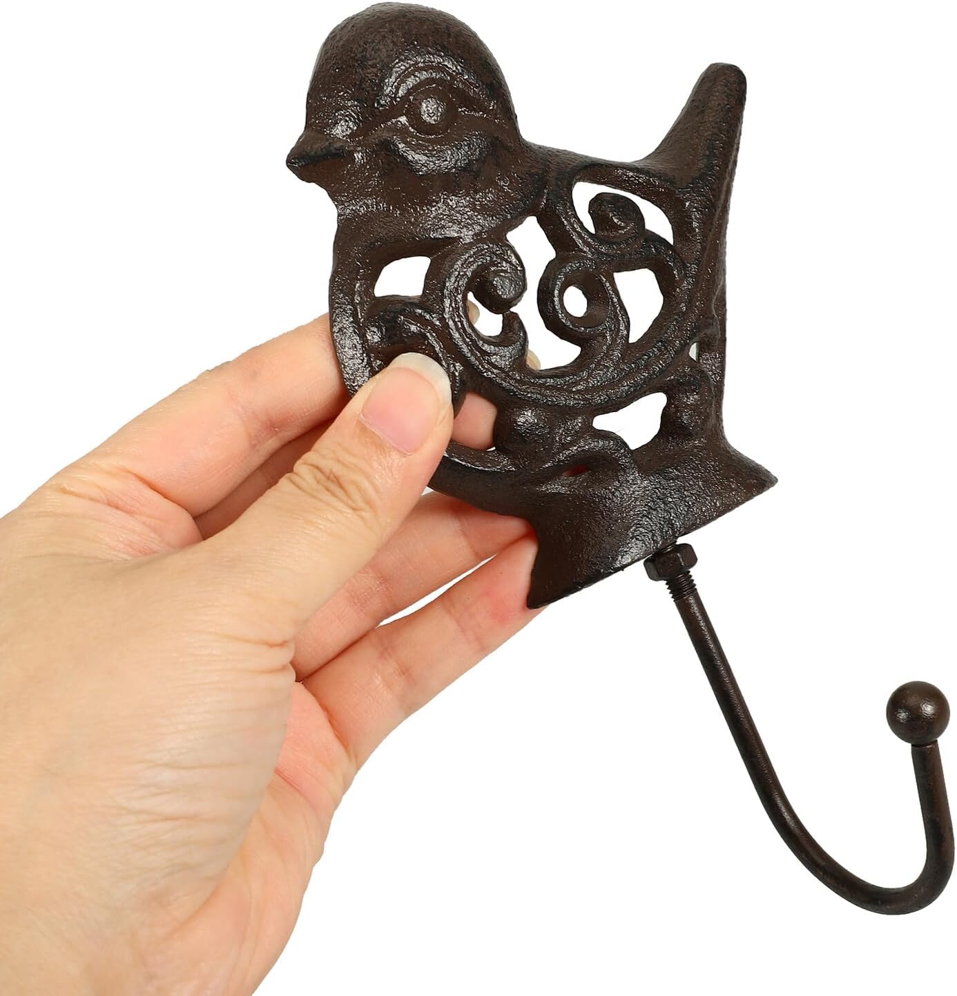4pcs Cast Metal Avian Wall Coat Hangers Decorative Key and Purse Hooks Vintage Style for Bedroom and Entryway Storage