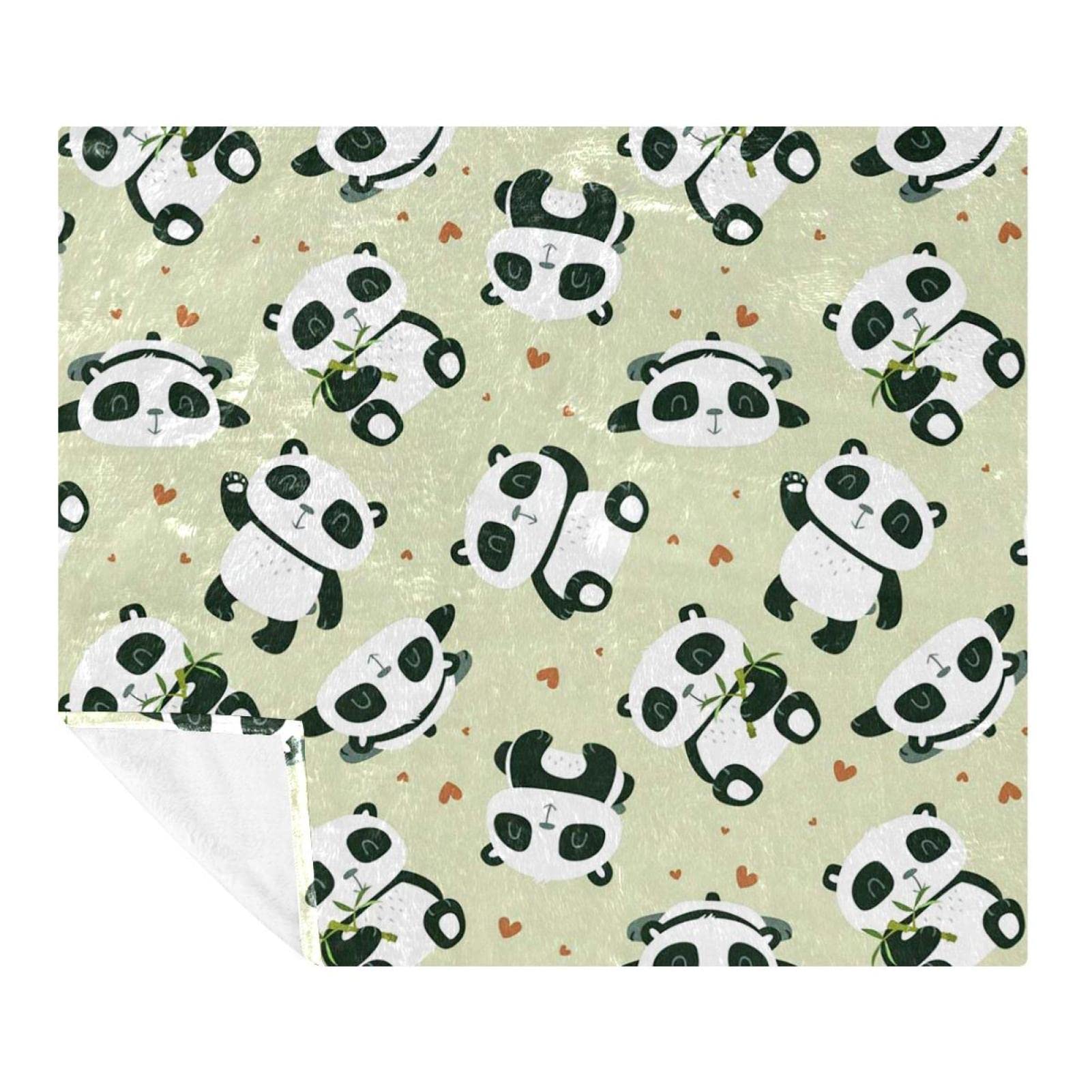 Couverture polaire panda idéale pour décorer le sol ou le canapé du salon