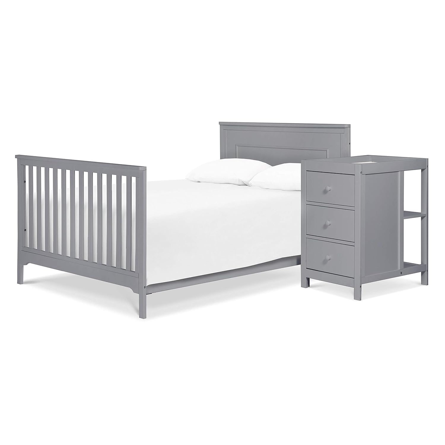 DaVinci Dakota Crib converted to Full-Size Bed with Changer as Nightstand