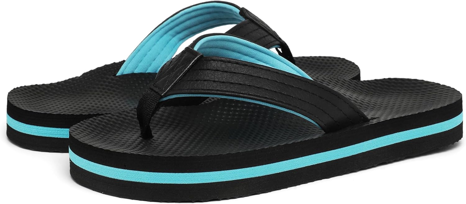 INMINPIN Kids Boys Girls Flip Flops Comfort Quick-Dry Beach Pool Aqua Thong Sandals(Little Kid/Big Kid) 4 Big Kid Black Blue image 7 of 7 B0D41NDH2X