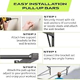 Rage Fitness Heavy-Duty Wall Mounted Pull Up Bar - 500 lbs Weight Capacity | Maintain Upper Body Strength & Core Stability | Space Efficient Steel Chin Up Black Bar for Home & Gym Versatile Workouts