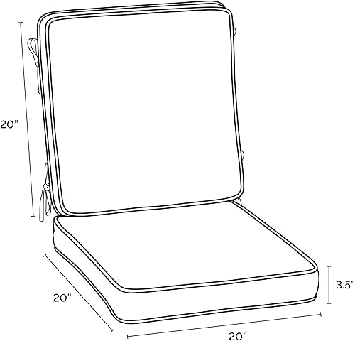 Miniatura 4 de Arden Selections ProFoam Essentials - Funda de cojín para silla de comedor al aire libre, 20 x 20 pulgadas, zafiro aurora, damasco azul