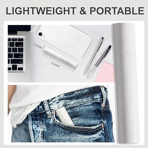 Miniatura 6 de Lámpara de uñas UV, mini luz UV de mano para uñas, secador de uñas USB inalámbrico portátil recargable (rosa)