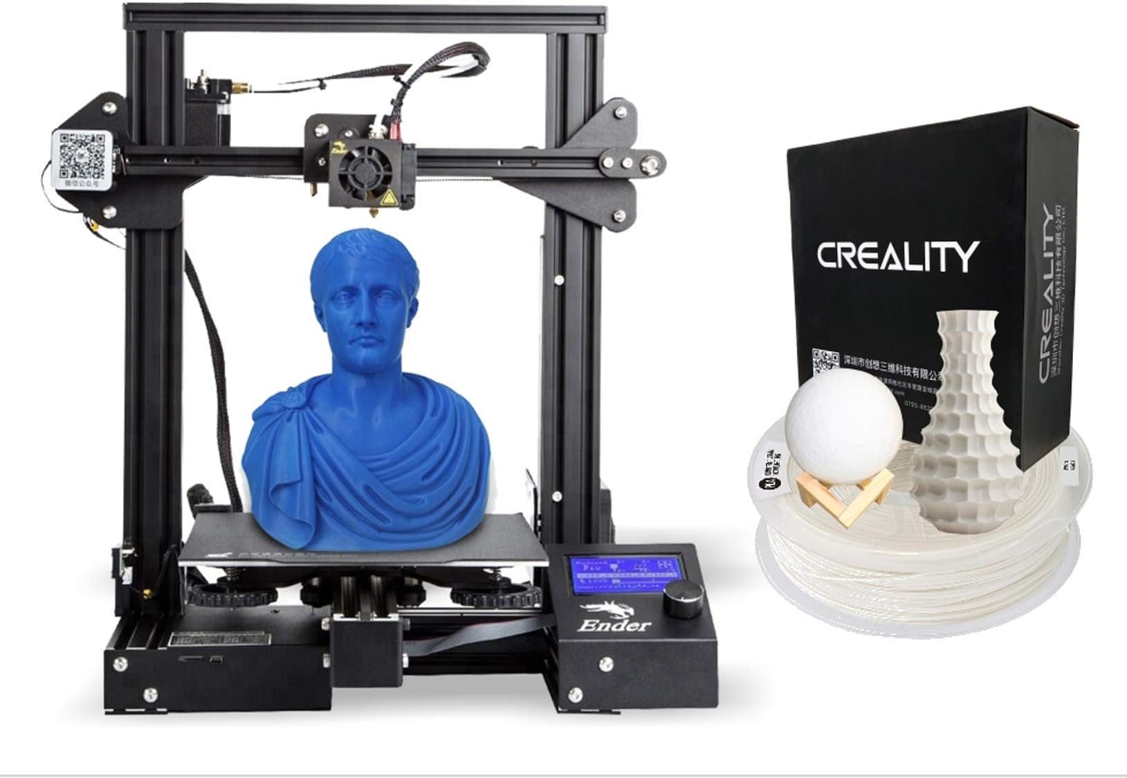 3 idea Imagine Create Print 3IDEA Creality Ender-3 DIY 3D Printer with Original PLA White Filament (Combo Set)