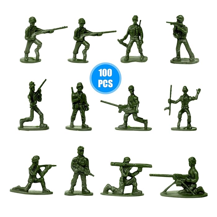 Buy HAPTIME 100 Pcs Various Pose Toy Soldiers Figures, Army Men Green