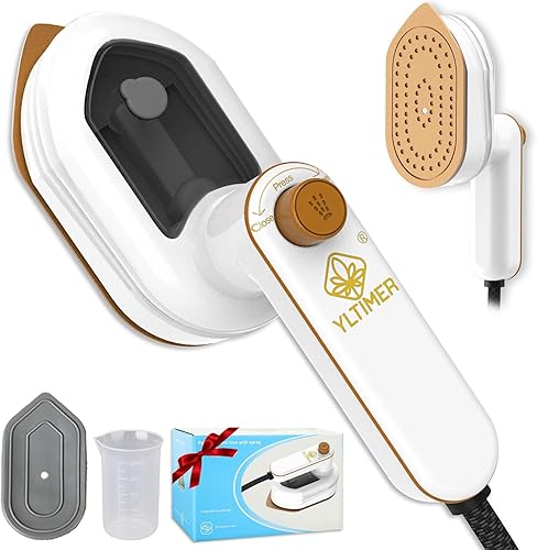 Miniatura 1 de Mini plancha de viaje para ropa, 2 en 1, 180 grados, tamaño pequeño, portátil, plancha de mano con planchado seco y húmedo para ropa de negocios en