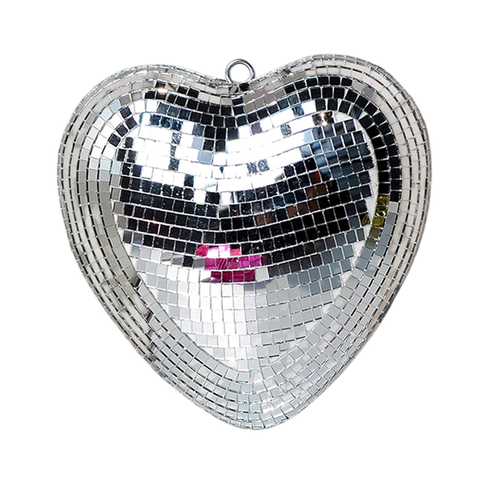 Tsophreniq Glittering Glass Heart Decoration Love Hanging Ornament for Bedroom Living Room Valentines Present Shape Wall Hanging