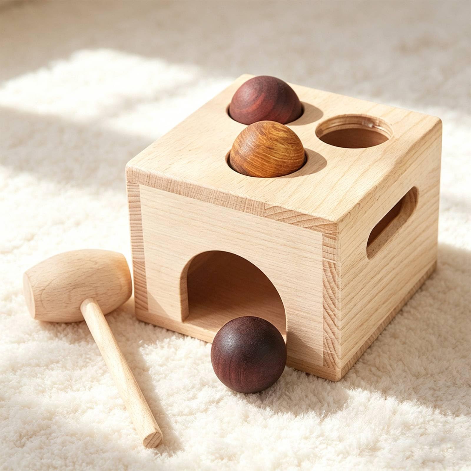 Shape Learning Board Tablero de Aprendizaje de Madera Juguete de Formas Clasificador Bloques Encajables Superficie Pulida Agradable al Tacto Refuerza