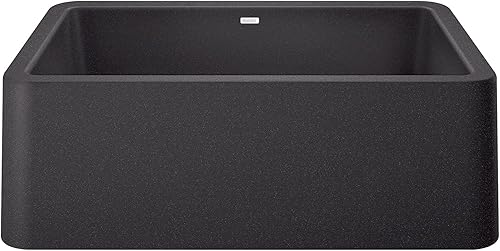 Vista 46 de Blanco Ikon Silgranit - Fregadero de cocina, 27x19x9, negro carbón