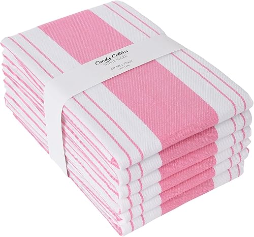 Juego de 6 toallas de cocina con diseño moderno de banda central, diseño bohemio, a rayas, absorbentes, festivo, regalo, juego de 6 paños de cocina
