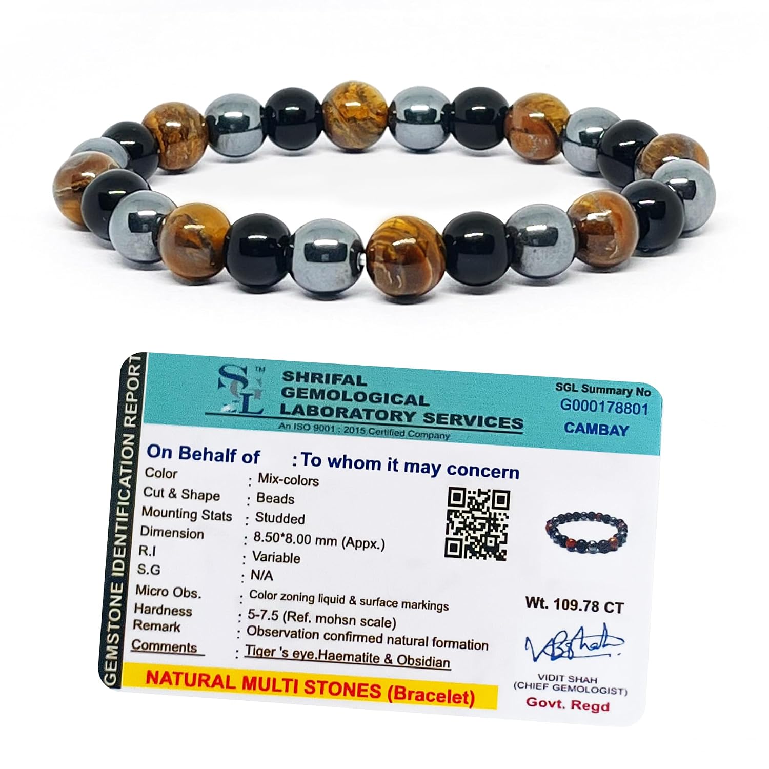 SOLAVA Original Triple Protection Bracelet with Lab Certificate for Men and Women - Natural Energised Tiger Eye Stone, Bla... - Review, Price and Buying Guide
