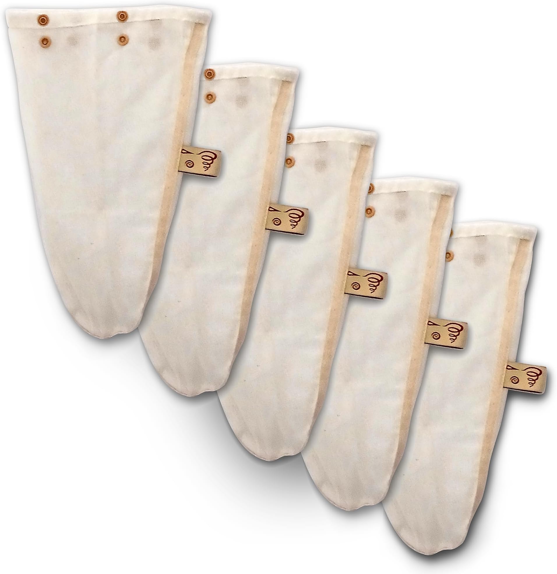 Twister Grade 80 Cheesecloth Strainer System REPLACEMENT Bag 5 Pack- Try as a small Nut Milk Bag, Unbleached Cotton Muslin Kitchen Cloth, Reusable Extra Fine Mesh Fabric 11” Sock