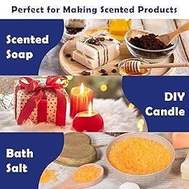 Fragrance Oils, Holamay Dessert Scented Essential Oils for Soap Candle Making, 10x5ml - Creamy Vanilla, Apple Cinnamon, Cookies and More, Aromatherapy Diffuser Oil Scents, Holiday Essential Oil Set