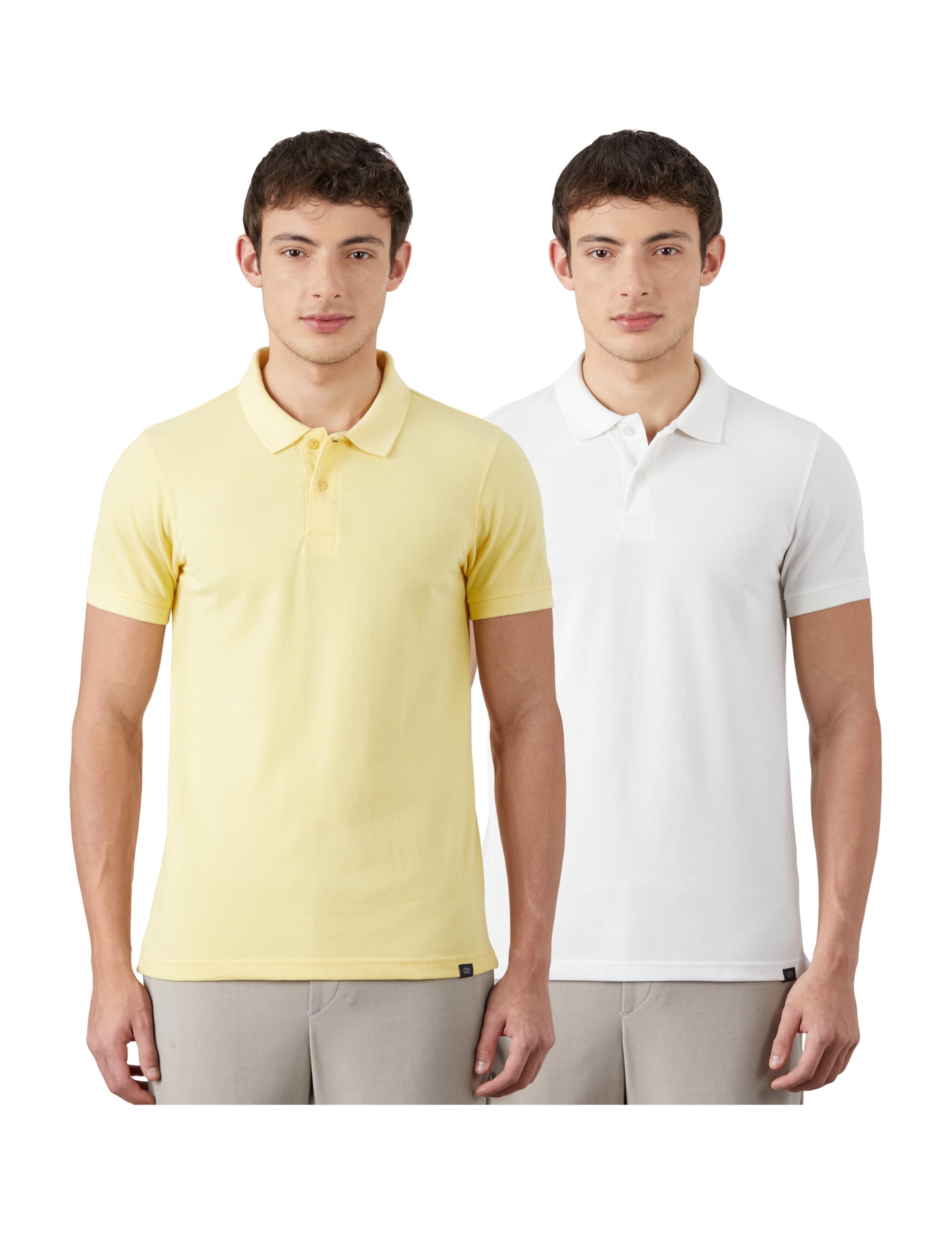 Amazon Brand - Symbol Men's Cotton Rich Solid Polo Tshirt | Collar Tshirts | Half Sleeves | Plain-Regular Fit (Available in Plus Sizes and Combo Pack of 2)