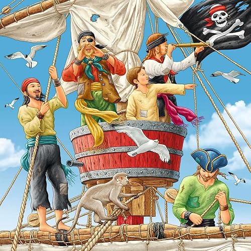 Miniatura 3 de Ravensburger 08030, Adventure on The High Seas - Rompecabezas de 3 x 49 piezas en una caja, rompecabezas de 3 x 49 piezas para niños, cada pieza es