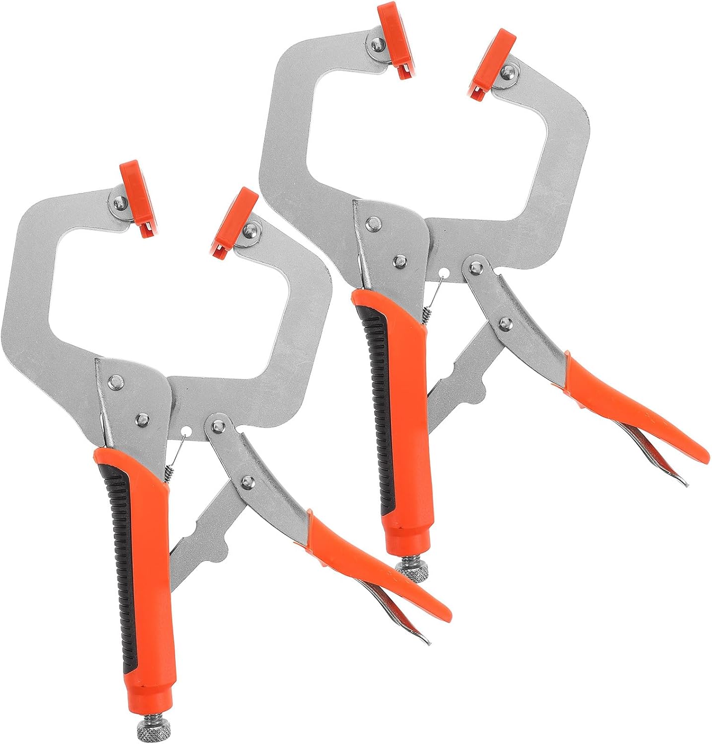 2pcs Ergonomic 11-inch C-clamp with Non-slip Grip and Plastic Finger Guard, Heavy Duty Woodworking Face Clamps for Welding, Engine Repair, and Outdoor Work