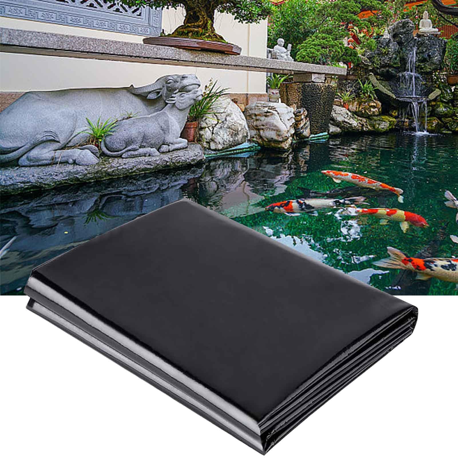 DMCHENGMA Large Black HDPE Pond Liner 7x10m 8x12m 10x15m Waterproof Underlay Tarpaulin Sealing Film Membrane, 0.13mm Thick Flexible Anti-Leak Liner for Outdoor Ponds(4x10m(13.1x32.8ft))