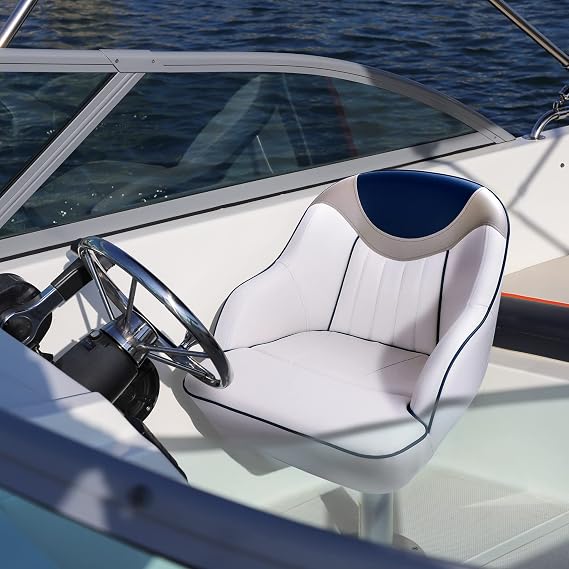 NORTHCAPTAIN Pontoon Boat Seat Captain Bucket Seat with Boat Seat Cover