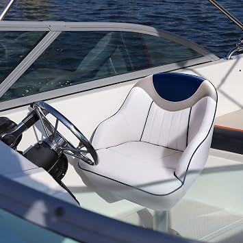 NORTHCAPTAIN Pontoon Boat Seat Captain Bucket Seat with Boat Seat Cover