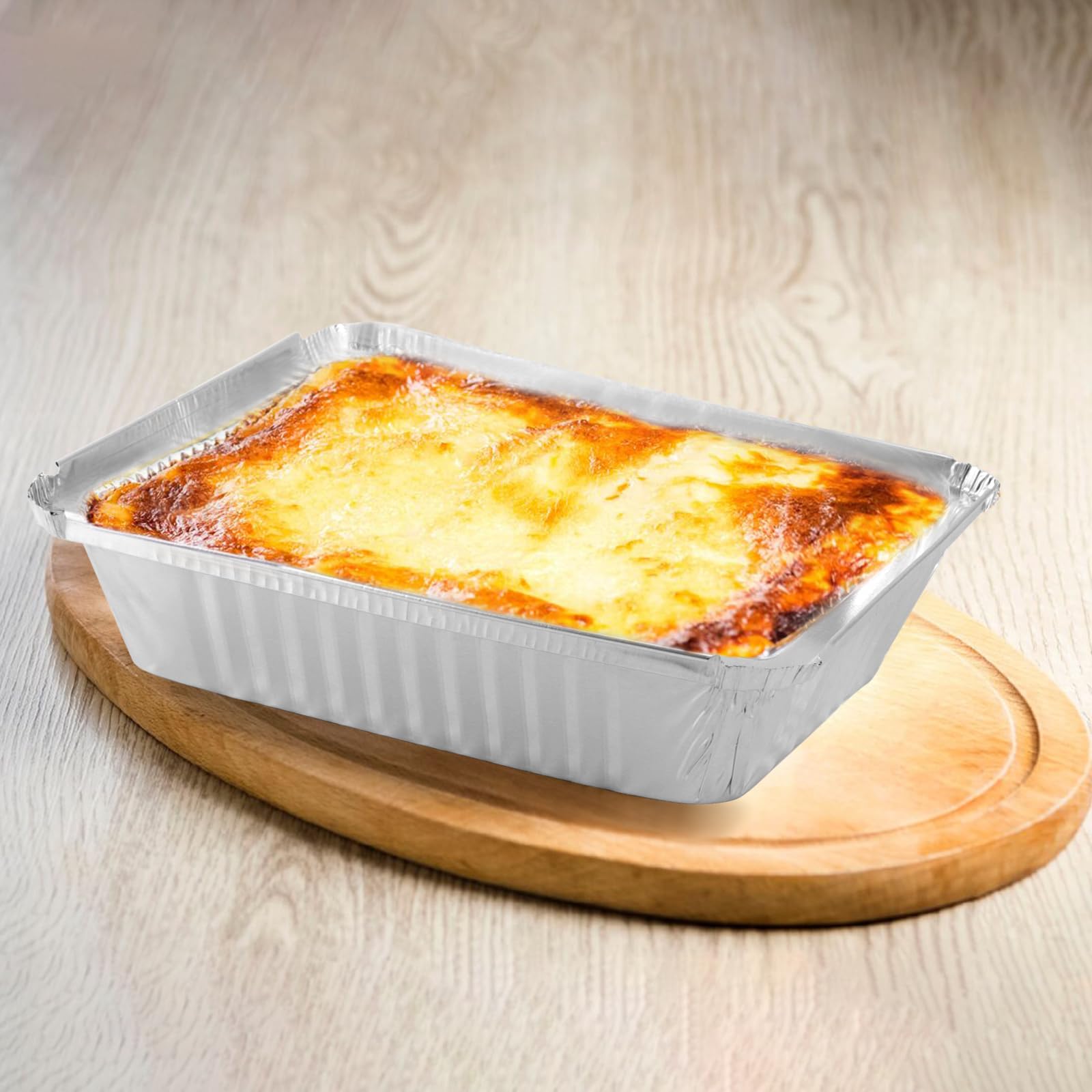 FUNSUEI Lot de 125 barquette aluminium jetable avec couvercle transparent, 21.5 x 16 x 5 cm, 1000 ml,barquette alimentaire jetable Pour frites, pâtisserie, barbecue