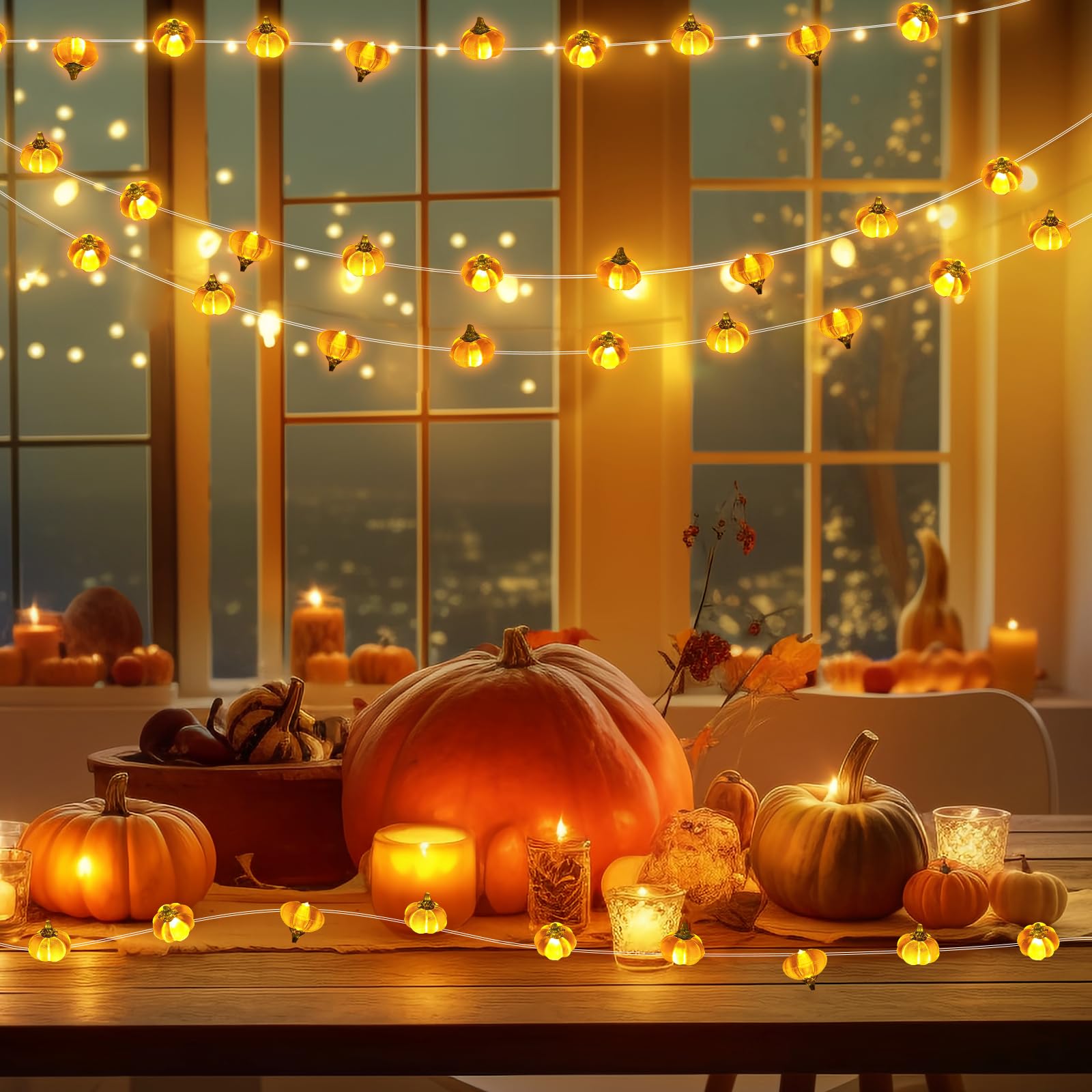 Guirlande LED Citrouilles 3m - Décoration Automne