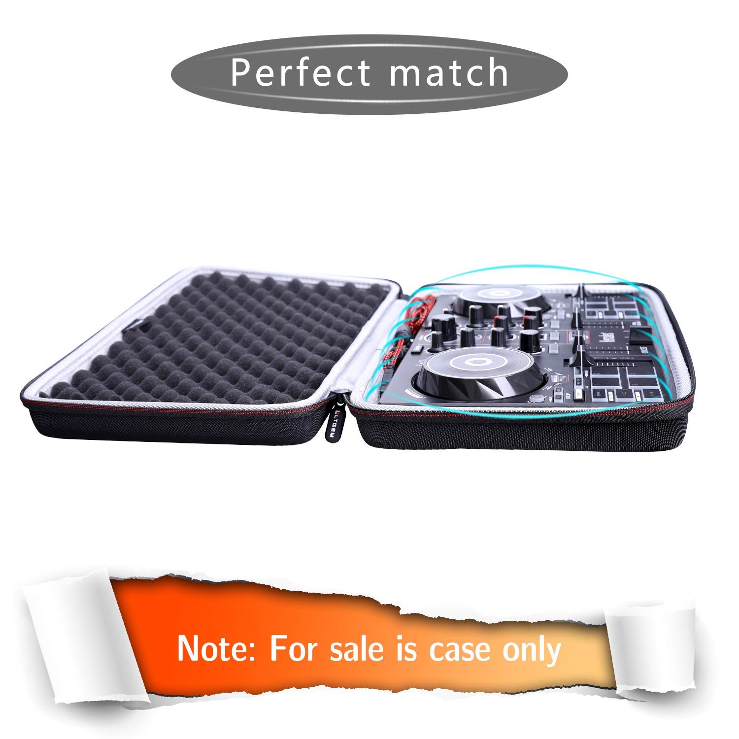 LTGEM - Funda para controlador de DJ Hercules DJControl Inpulse 200 / DJControl Inpulse 200 MK2 - Bolsa de transporte protectora de viaje de almacenamiento duro (solo funda) 8