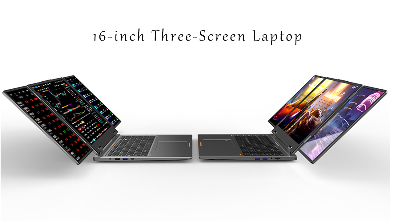 Ordinateur Portable 3 écrans 16" + 2x10.5" - Intel I7-1270P, 32 Go RAM, 2 To SSD, Windows 11 Pro - 4
