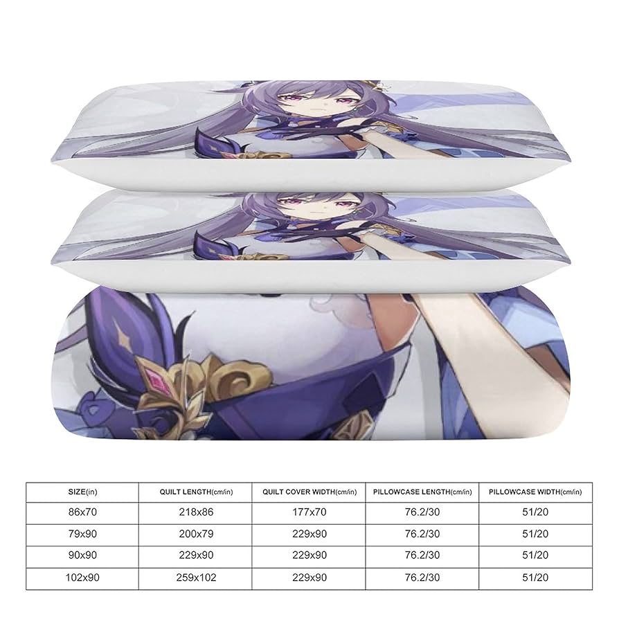 Amazon｜寝具カバーセット 人気 原神 刻晴 掛け布団カバー 3点