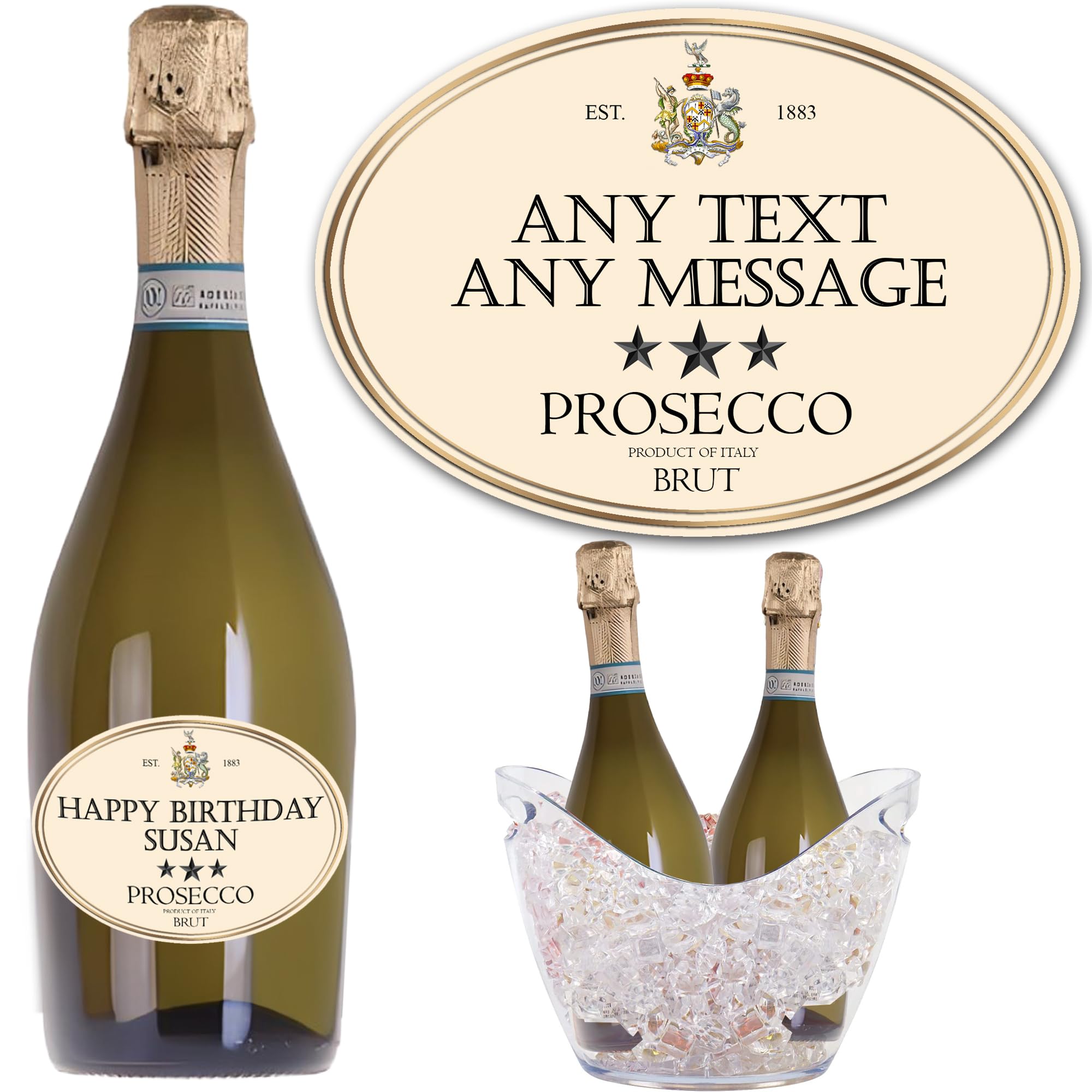 Party People Personalised Prosecco Bottle Label - Any Name & Message - Regular