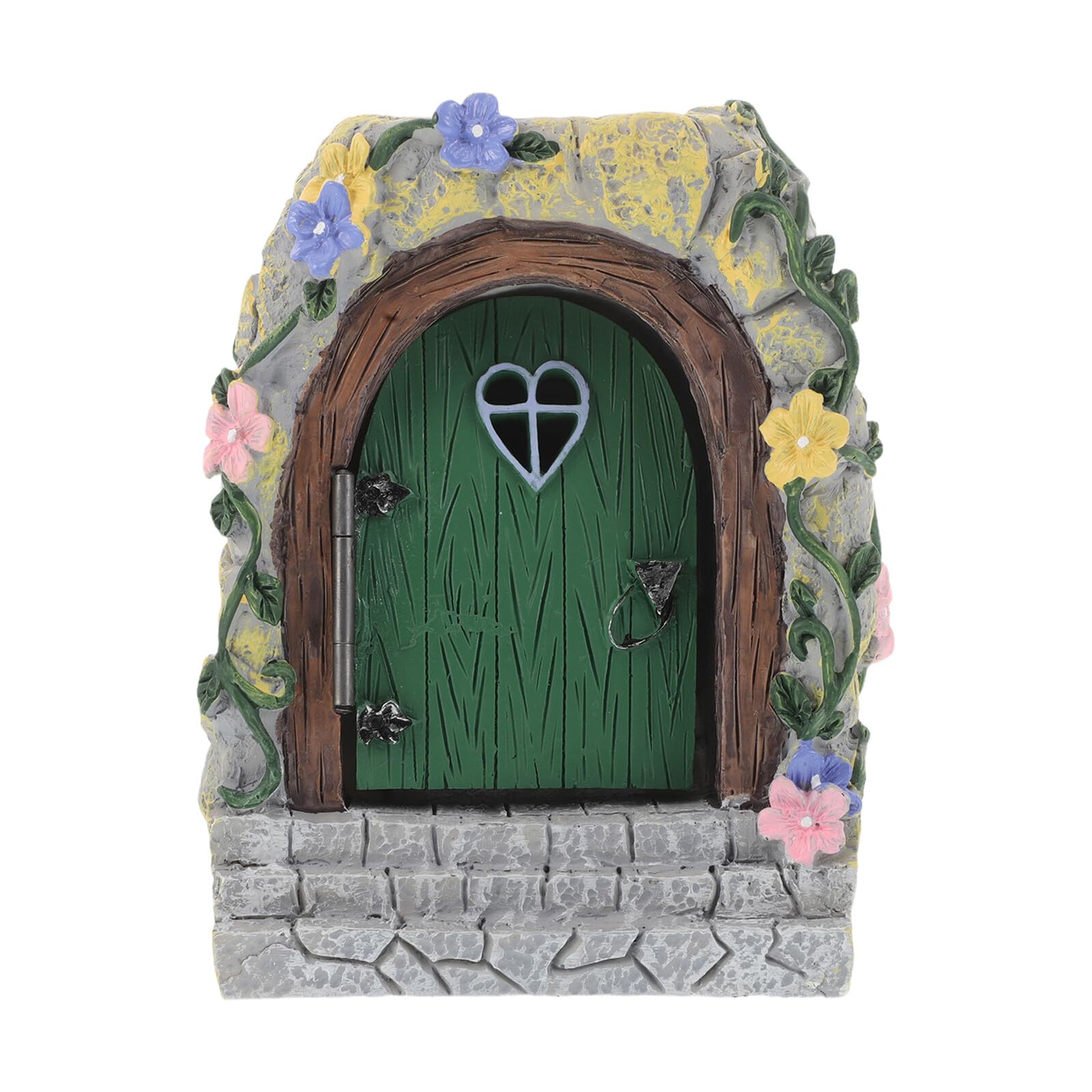 DOITOOL Puerta de Hadas para Jardín Resina con Luz Adorno Miniatura para Árbol Decoración Exterior Resistente la Intemperie para Patios y Bonsáis