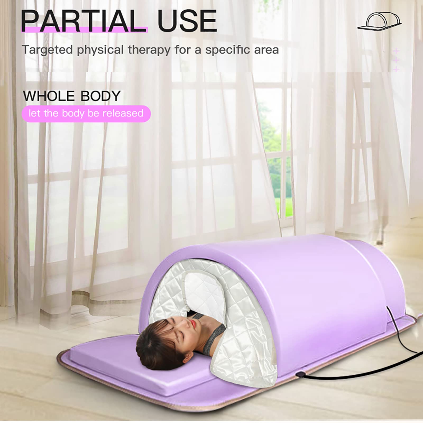 Sauna Dome Luxor Technologia Zero EMF, terapia dalekiej podczerwieni, profesjonalna sauna z matą na podczerwień. German, turmalin