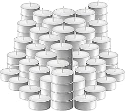 L'ner Tea Light Candles – Set of 100 Unscented Tea Lights – Burns Aprx. 3.5 Hour – Party & Ambience Candles – Restaurant Decorations