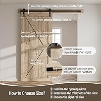 Vista 25 de CCJH - Kit de herrajes para puerta corrediza de granero de 10pies, resistente, suave y silencioso, fácil de instalar, p/paneles de puerta indiv.