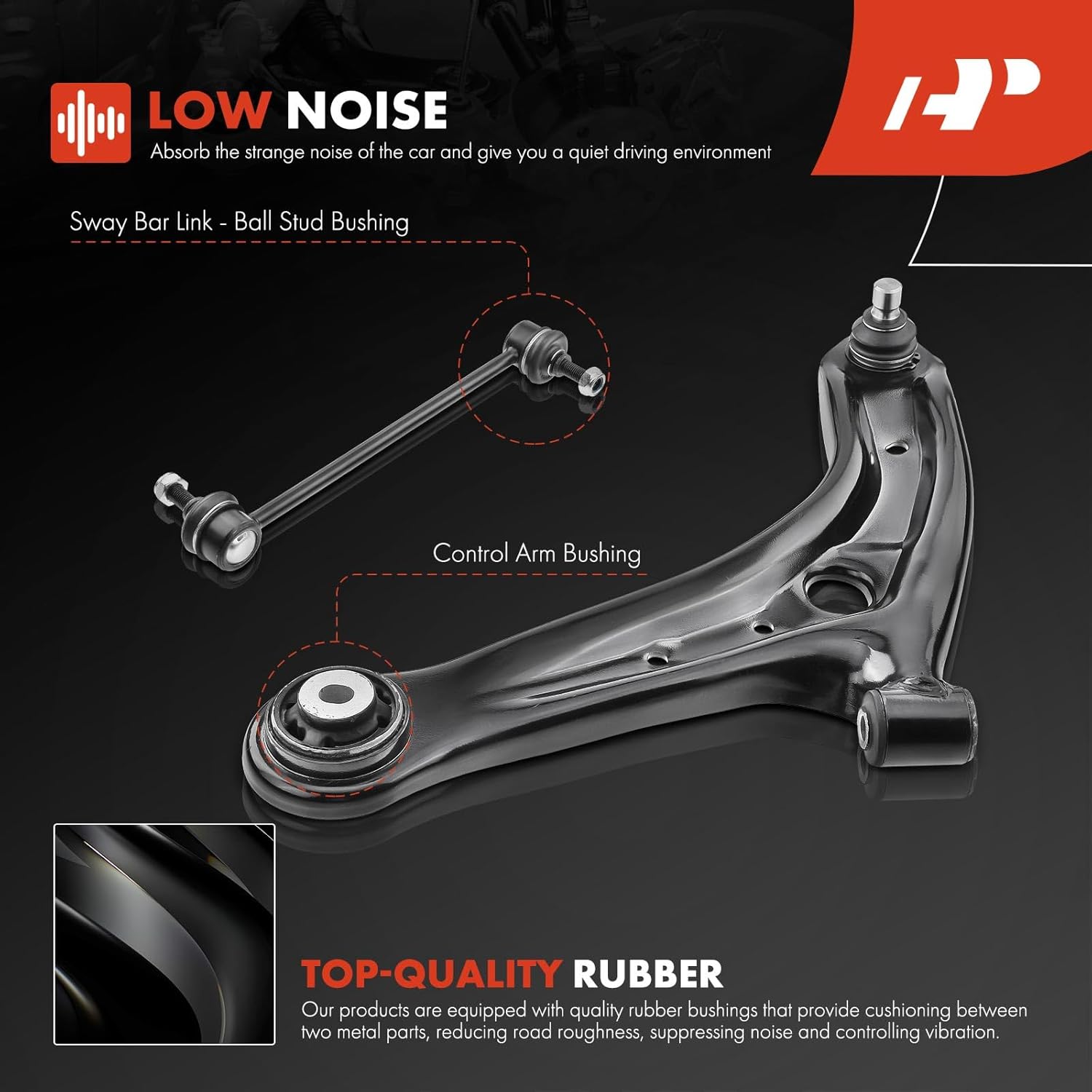 A-Premium 4Pcs Front Suspension Kit, Lower Control Arm Front Sway Bar Links, Compatible with Mazda 2 2011 2012 2013 2014