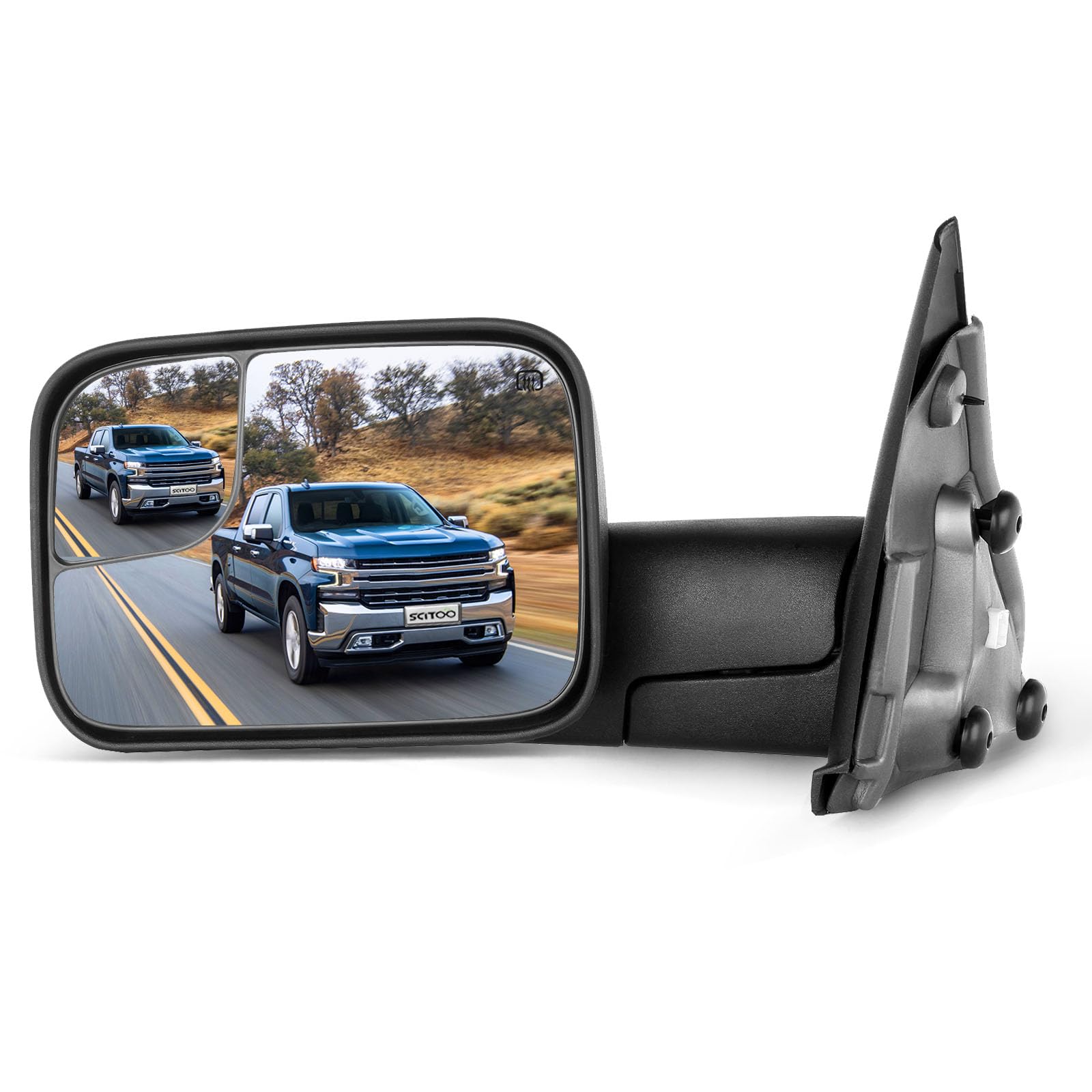 SCITOO Side MIrror Fit For Dodge Tow Mirror Driver Side Rear View Mirror 2002-2008 For Dodge For Ram 1500 2500 3500 Power Control Heated Manual Telescoping Manual Folding Feature Car mirror