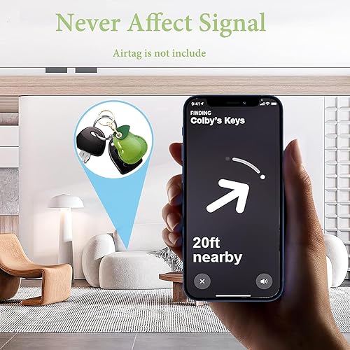 Miniatura 114 de Funda de cuero para llavero para Apple Airtag, funda protectora de AirTag con anillo para llavero, funda antiarañazos para llaves