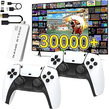 4K Retro Game Stick, 64GB, 30.000+ Oyun, 15 Em lat r, 2.4G Kablosuz, Beyaz
