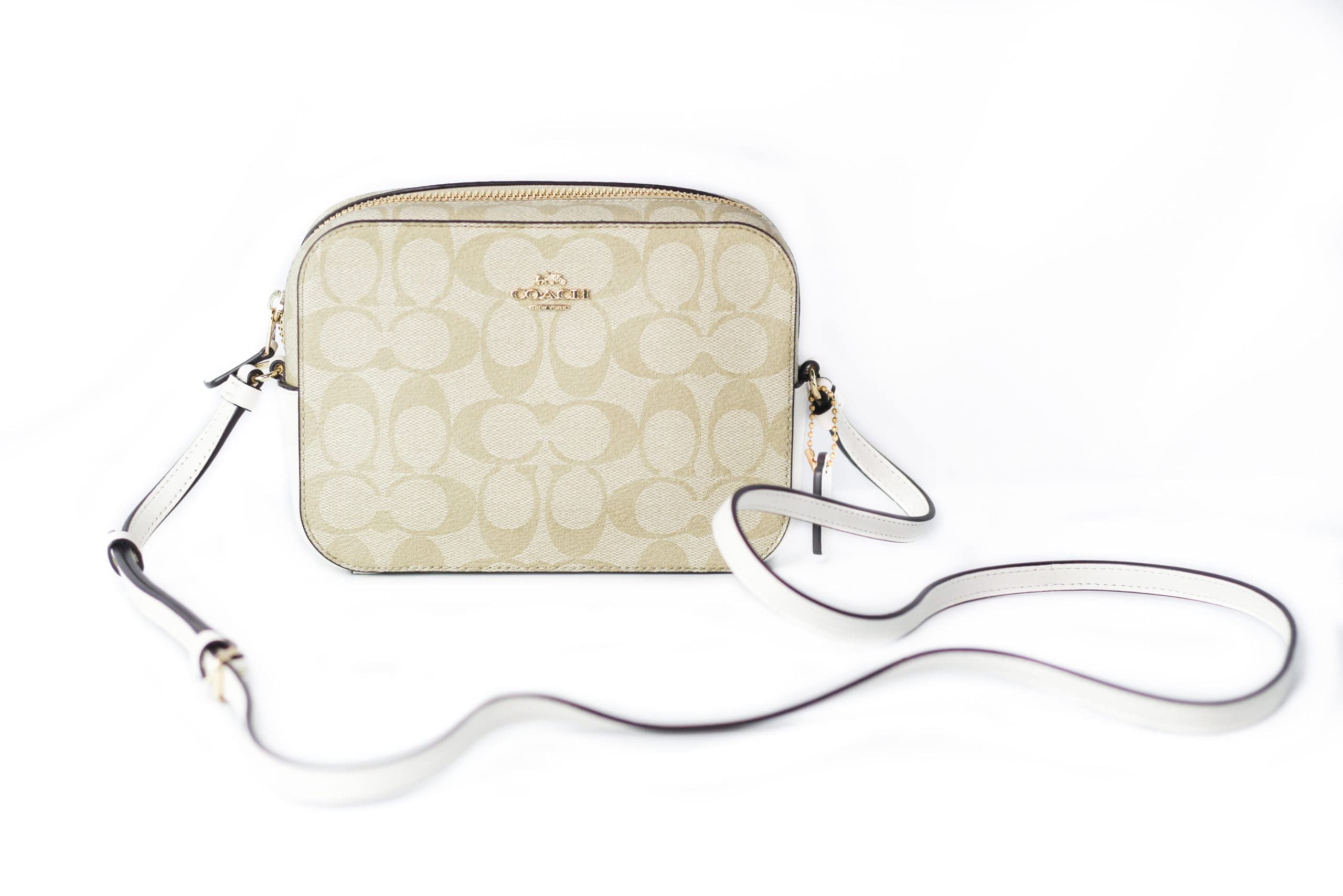 COACH Signature Mini Camera Bag (IM/Light Khaki/Chalk)