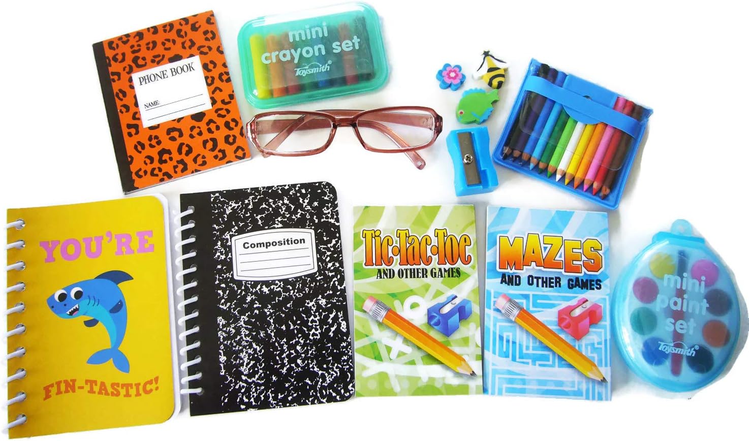 13 Piece School Supply Set Works for 18" Dolls W/ Brown Eye Glasses American Girl Logan Boy