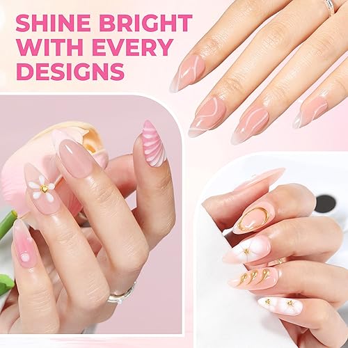 Miniatura 2 de UNA GELLA Esmalte de uñas de gel 3D blanco lechoso de 0.51 onzas, no se limpia para puntas de uñas, polvo de uñas cromadas, molde, dijes de uñas y