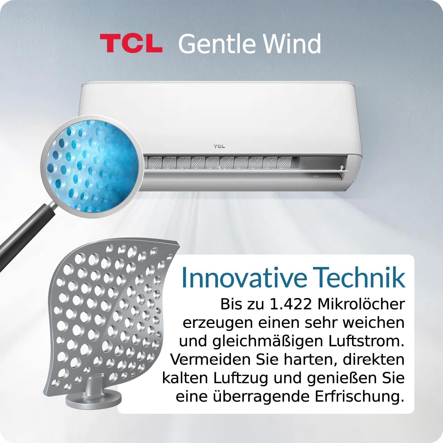 TCL BreezeIn Split Klimaanlage 9000 BTU 2,6 kW Quick Connect Set 5m R32 Heizen Kühlen App Alexa