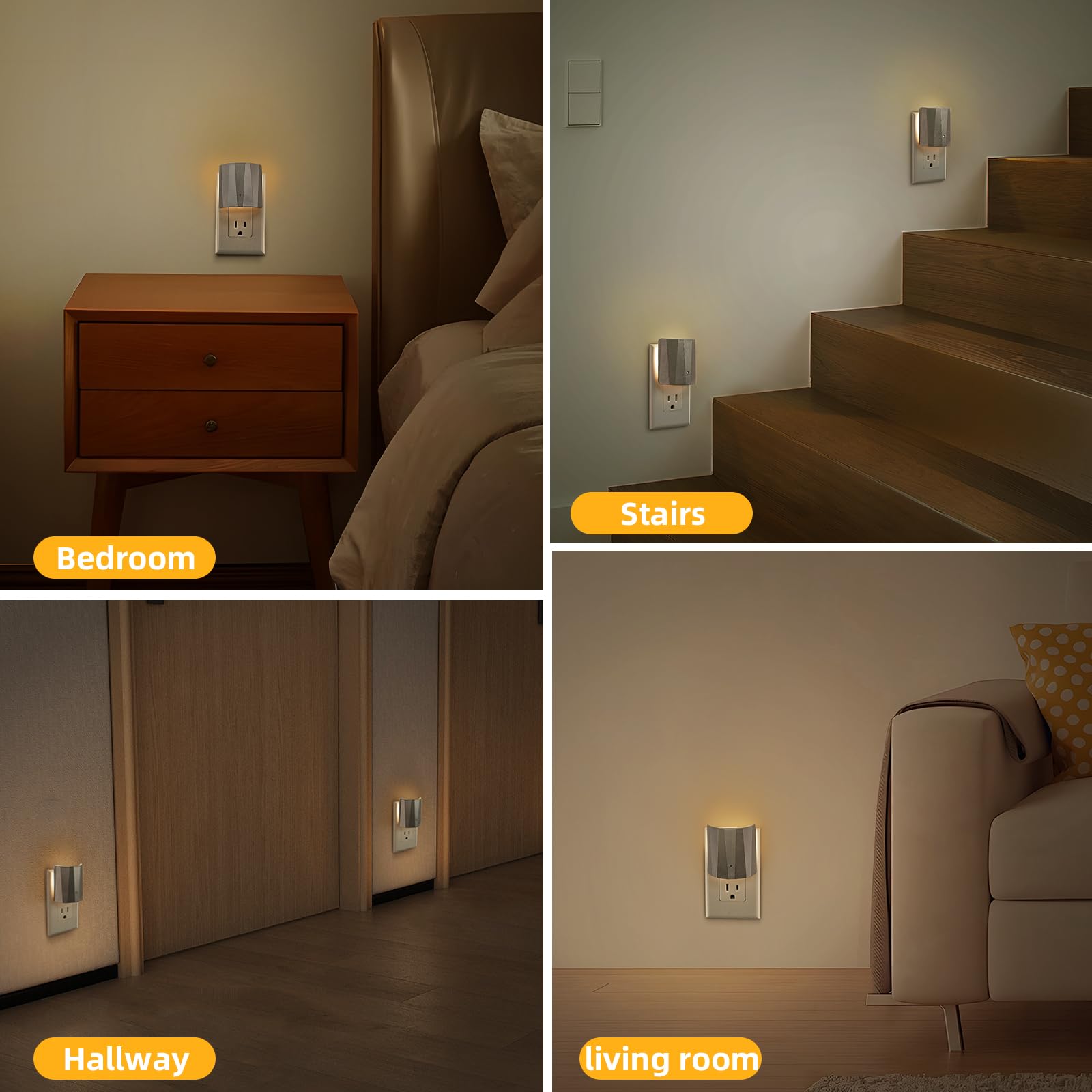 Dawnrise Plug-in-Nachtlichter für die Wand, Nachtlicht von Sonnenaufgang bis Dämmerung mit 3000 K/5 lm, dekorative Nachtlichter für Schlafzimmer, Kinderzimmer, Flur, Wohnzimmer,