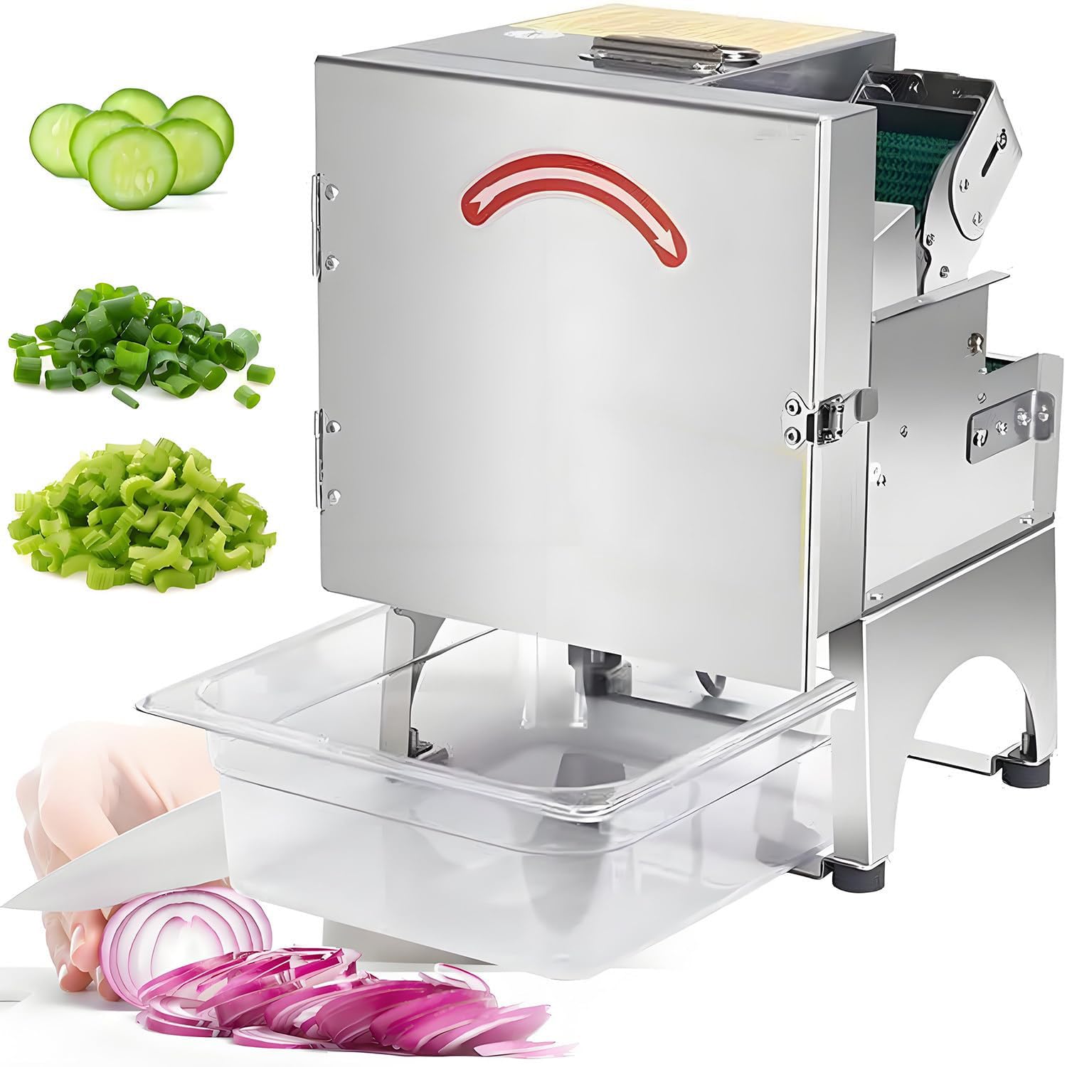 JKJZSALJ Electric Vegetable Cutter, High-Speed Commercial Slicer And Chopper For Garlic, Ginger, Chili, Potato, Cucumber,A